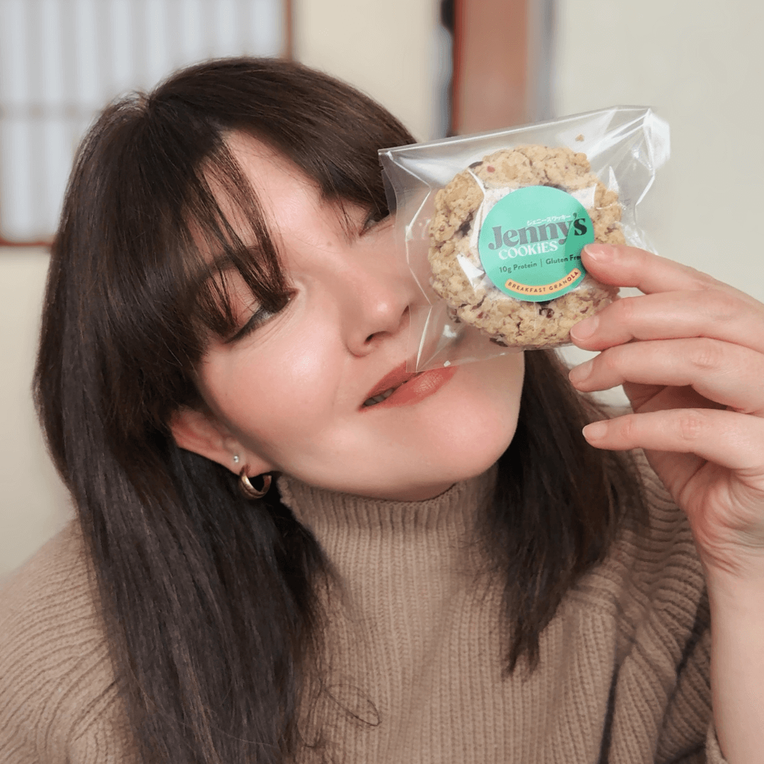 Gluten-free protein cookies in Japan—10 g casein protein, high-fiber oats