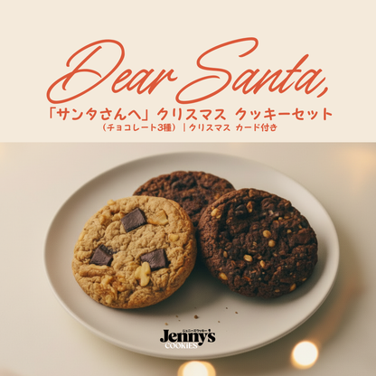 「サンタさんへ」クリスマス クッキーセット（濃厚チョコ3種）｜クリスマスカード付き